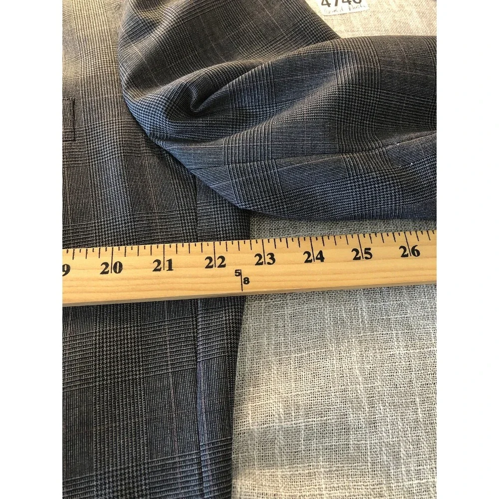 Gerald Austin Suit Gray Check 46R Wool Blazer Sport Coat  36 Trouser Business